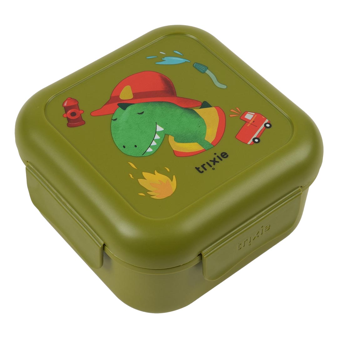 Snack box with clips - Fireman Mr. Dino